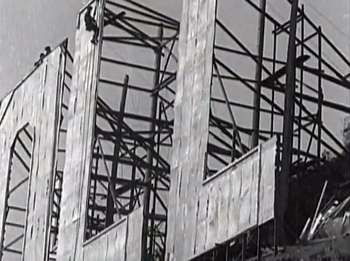 Hollywoodland sign construction